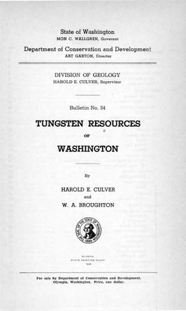 Tungsten Resources Washington