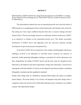 An Open Source Predictive Process Design Kit for 15Nm Finfet Devices