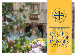 Report of Gifts & Roll of Donors 2015/16
