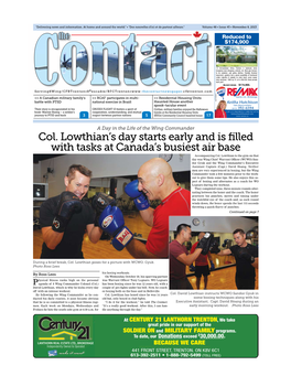 Col. Lowthian's Day Starts Early and Is Filled with Tasks at Canada's Busiest