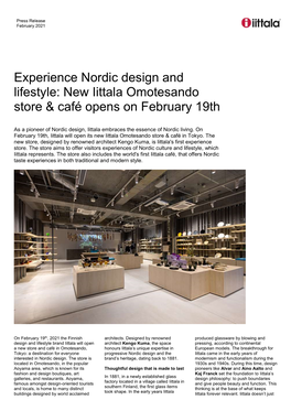 Experience Nordic Design and Lifestyle: New Iittala Omotesando Store & Café Opens on February 19Th