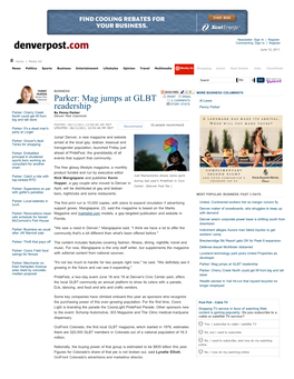 Parker Mag Jumps at GLBT Readership