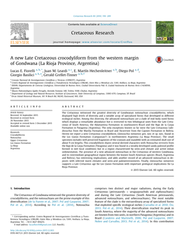 A New Late Cretaceous Crocodyliform from the Western Margin Of&Nbsp