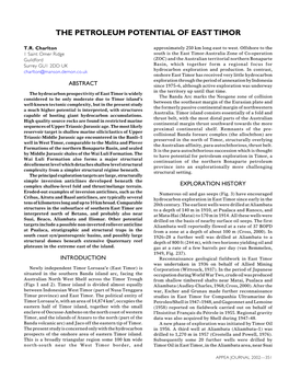 The Petroleum Potential of East Timor