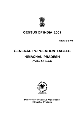 General Population Tables, Series-3, Himachal Pradesh