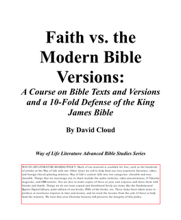 Faith Vs. the Modern Bible Versions 2