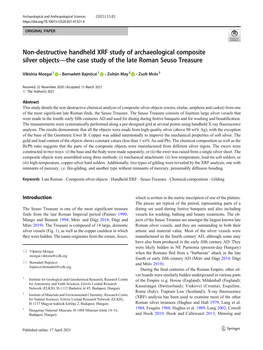 Non-Destructive Handheld XRF Study of Archaeological Composite Silver Objects—The Case Study of the Late Roman Seuso Treasure