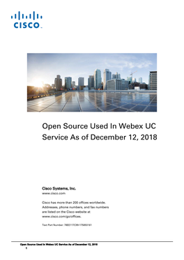 Open Sources Used in Cisco Spark UC Service