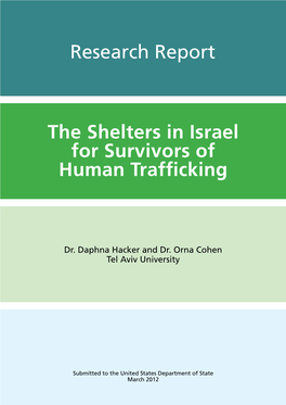 Research Report the Shelters in Israel for Survivors of Human