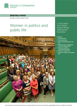 Women in Politics and Chris Watson Natasha Mutebi Shadi Danechi Public Life Paul Bolton