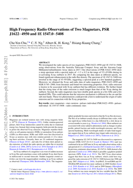 High Frequency Radio Observations of Two Magnetars, PSR J1622−4950 and 1E 1547.0−5408