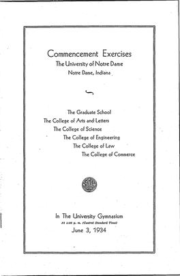 1934-06-03 University of Notre Dame Commencement Program