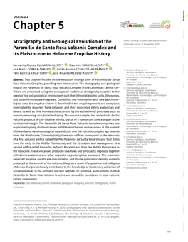 Stratigraphy and Geological Evolution of the Paramillo De Santa Rosa Volcanic Complex and Its Pleistocene to Holocene Eruptive History