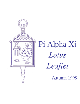 Pi Alpha Xi Lotus Leaflet