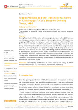 A Case Study on Diwang Tower, 1996 Ke Song1 and Yinrui Xie2