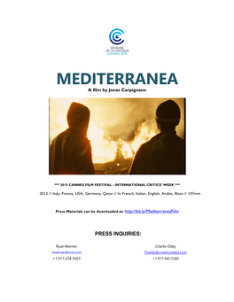 MEDITERRANEA a Film by Jonas Carpignano