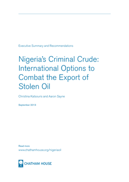 Nigeria's Criminal Crude