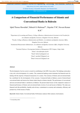 A Comparison of Financial Performance of Islamic and Conventional Banks in Bahrain