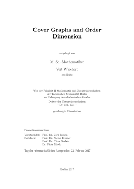 Cover Graphs and Order Dimension