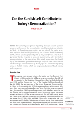 Can the Kurdish Left Contribute to Turkey's Democratization?