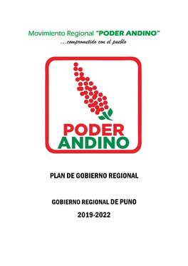 Plan De Gobierno Regional 2019-2022