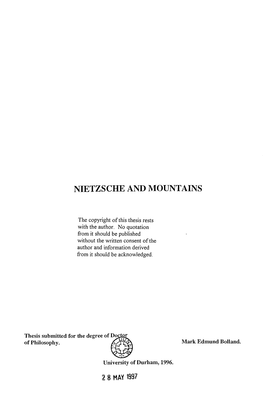Nietzsche and Mountains
