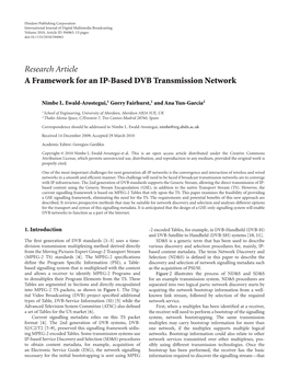 A Framework for an IP-Based DVB Transmission Network