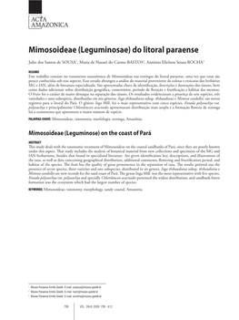 Mimosoideae (Leguminosae) Do Litoral Paraense