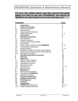 DC3000VAC Operation & Maintenance Manual