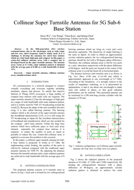 Collinear Super Turnstile Antennas for 5G Sub-6 Base Station