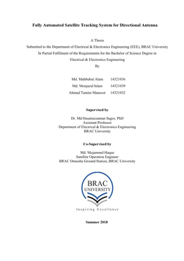 Fully Automated Satellite Tracking System for Directional Antenna