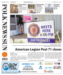 American Legion Post 71 Closes