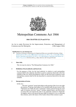 Metropolitan Commons Act 1866