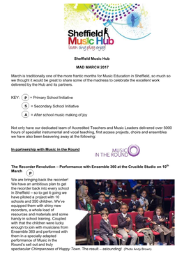 Sheffield Music Hub MAD MARCH 2017 March Is Traditionally One Of