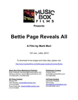 Bettie Page Reveals All