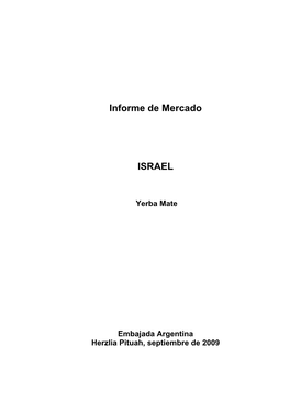 Informe De Mercado ISRAEL