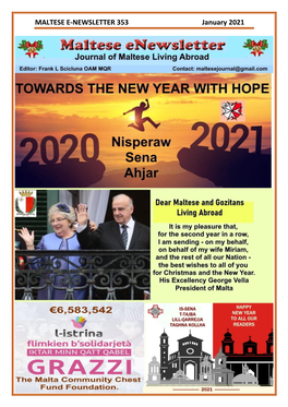 MALTESE E-NEWSLETTER 353 January 2021 1