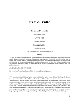 Exit Vs. Voice