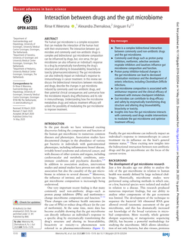 Interaction Between Drugs and the Gut Microbiome Gut: First Published As 10.1136/Gutjnl-2019-320204 on 14 May 2020