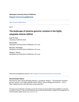 The Landscape of Extreme Genomic Variation in the Highly Adaptable Atlantic Killifish