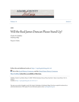 Will the Real James Duncan Please Stand Up? Charles H