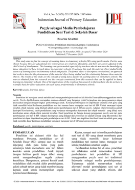 Indonesian Journal of Primary Education Puzzle Sebagai Media