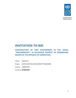 Invitation to Bid (ITB) for the Above-Referenced Subject