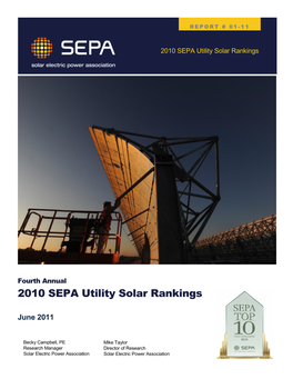 2010 SEPA Utility Solar Rankings