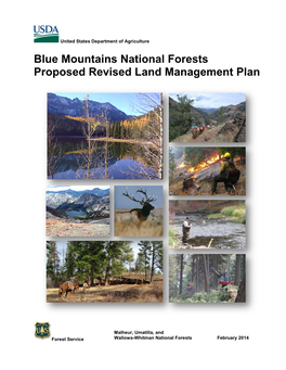 Blue Mountains National Forests Proposed Revised Land Management Plan