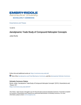 Aerodynamic Trade Study of Compound Helicopter Concepts