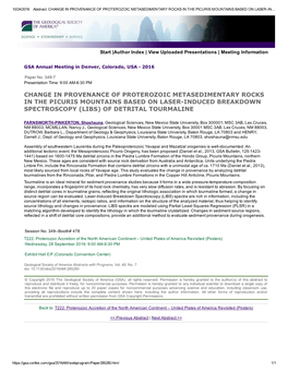 Change in Provenance of Proterozoic Metasedimentary Rocks in the Picuris Mountains Based on Laser­In…