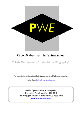 Entertainment :: Pete Waterman's