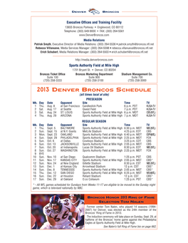 2009 Denver Broncos Media Guide