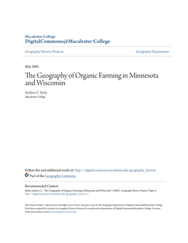 The Geography of Organic Farming in Minnesota and Wisconsin Andrew C